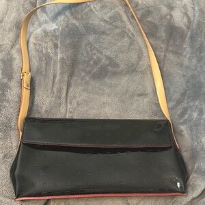 Arcadia Black and Tan Messenger Bag with Structured Design